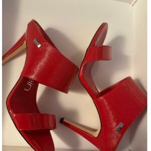 Calvin Klein red heeled sandals by viviglam 👠❤️👠❤️